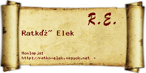 Ratkó Elek névjegykártya